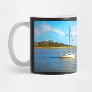Yacht Anchored On The Deben Mug